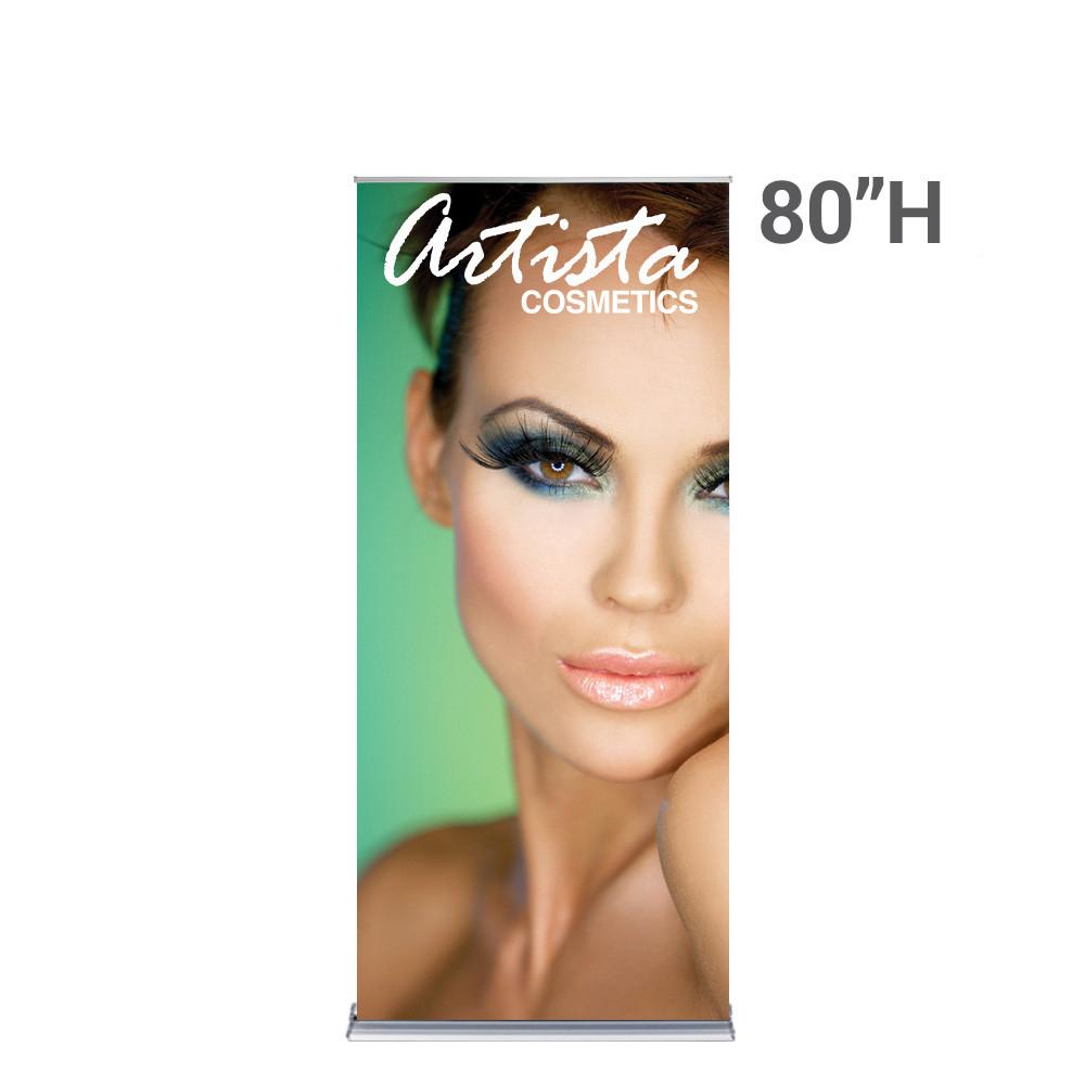 36 in. SilverStep Retractable Banner Stand — Graphic Package / Silver / 80 inches